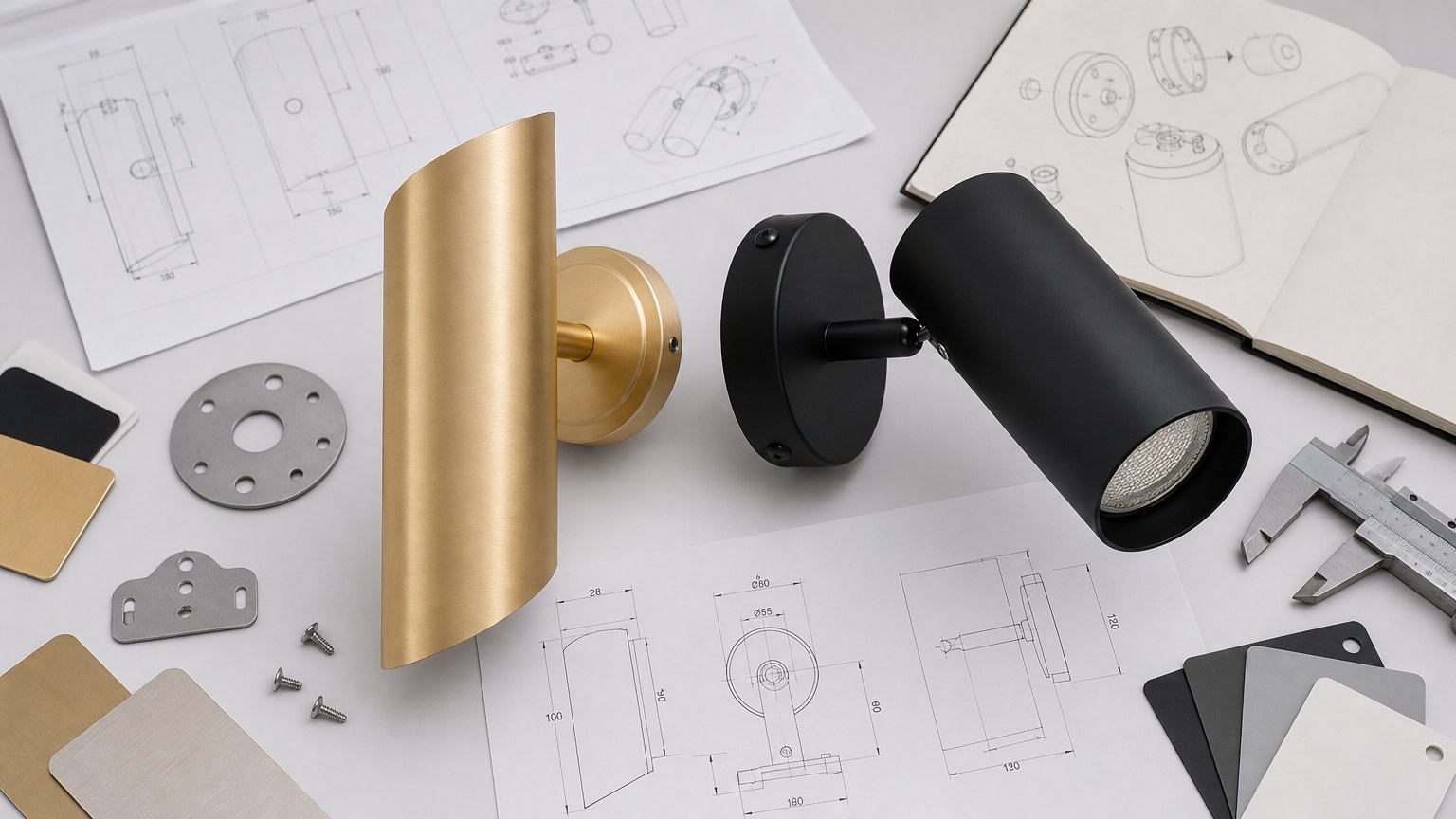 Lighting structure samples with drawings for customization support